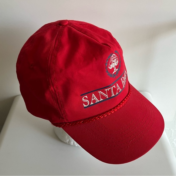 Vintage KC Brand SANTA ROSA Leather Adjustable Strapback Rope Hat Cap Red - Picture 3 of 9